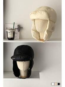 Down Ushanka Trapper Hat, Women's Winter Warm Hat, Riding Windproof Hat, Padded Earflap Aviator Hat, Detachable Lining, Waterproof Windproof, New Autumn/Winter, Unisex Warm Earflap Trapper Hat, Padded, Lightweight, Windproof, Earwarmer Men Winter Clothing - Multicolor - View 1