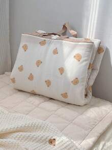 1件装可折叠便携卡通动物图案婴儿床垫，婴儿窝，户外婴儿游戏垫，婴儿房印花床上用品，四季通用卡通午睡垫，加厚婴儿床垫 - 熊 - 查看 6