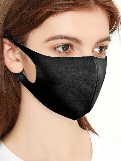 2/5/10/20pcs Knitted Dust-Proof, Waterproof, Breathable Masks, Ice Silk Mask, Black Mask, Waterproof, Dustproof