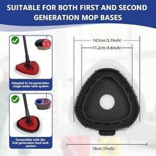 Repuestos de mopa plana, almohadillas de microfibra para trapeado, paquete de 4 almohadillas para mopa giratoria + 1 almohadilla de plástico 1 raspador para limpiar pisos, paredes y techos - se ajusta a los sistemas EasyWring RinseClean - 1 Almohadilla + 1 Base + 1 Raspador - Ver 3