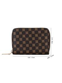 3件套女士迷你钱包卡包经典大容量拉链钱包PU皮革休闲钱包鳄鱼纹绗缝钱包母亲节礼物女士零钱包钱包小巧可爱钱包 - 棕色 - 查看 6