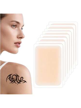 3Pcs Tattoo Cover Up Patchs - Waterproof & Breathable Skin Concealer For Tattoos/Scars, 0.02mm Ultra Thin, Natural Looking, Stays 7 Days, Flexible & Cuttable