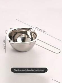 1pc/2pcs BAIJL Stainless Steel Chocolate Melting Pot, Home Use Cheese Butter Heating And Melting Bowl, Kitchen Baking Tools, Outdoor Camping - Multicolor - View 4