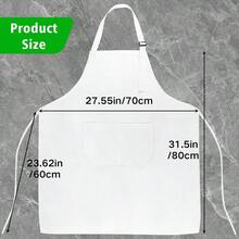 15Pcs Adjustable Bib Aprons With 2 Pockets For Adult Use Unisex Design Water-Resistant White Aprons Ideal For Kitchen Dining Craft And Food Service Applications Machine Washable For Easy Maintenance And Long-Lasting Durability - 如圖 - 查看 2