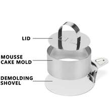 3pcs Mousse Cake Mold Set - Base, Pusher, Round & Heart Shaped Molds, Baking Tools