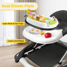 5 In 1 Baby Walker(Walker/Jumper/Rocking/Push/Eating Mode), Music And Lights Walker For Infant Boy Girls 6-12 Months, Foldable Baby Walkers With Development Toys And Bouncer Combo Portable, Toddler Walker With Adjustable 3 Height - màu đen - Xem 5