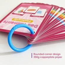 Lachilly Juego de 162 tarjetas de vocabulario francés, incluye temas de alimentos, animales, frutas, partes del Body, herramienta de aprendizaje interactiva para maestros y estudiantes, ayuda para el aprendizaje del francés, juguete educativo para el hogar/escuela - Multicolor - Ver 8