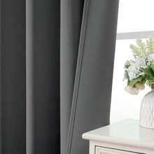 CUCRAF - Juego de 2 Paneles de Cortinas Opacas Negras de 45 Pulgadas de Largo, con Bolsillo para Barra, Cortinas de oscurecimiento de habitación para recámara, Sala de Estar, Cortina térmica aislada(Gris claro 132.1An x 137.2Al cm (1 Paneles)) - Multicolor - Ver 6
