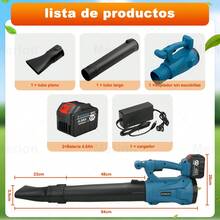 Sopladora Aire Inalambrica Eléctrica Portátil 2 4.0batería - Azul - Ver 2