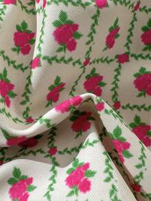 New Beach Pool Party Vacation Fashionable Sexy Checkered Flower Printed Shell Pendant Tether Neck Hanging Bikini Split Swimsuit For Women - White - View 9