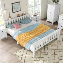 Cabeceros de cama - Blanco + Madera Maciza - Ver 8