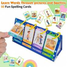 80Pcs/1 Set Sign Flash Cards For Phonics & Spelling Games, Learning Cards For Preschool, Educational Toy For Language Learning & Reading Skills, Must-Have Classroom Learning Tool & Gift - Multicolor - View 2