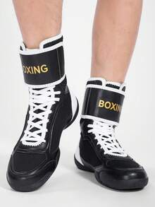 TACHUAN Professional Wrestling Shoes, Men's High-Top Combat Boxing Shoes, Training Shoes, Kickboxing Boots, Fitness Martial Arts Shoes