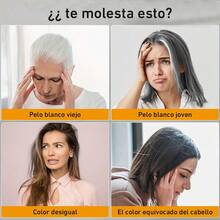 Cabello teñido natural 3 en 1 champú - negro (500 ml) - teñido, limpio y acondicionado en un solo paso - Negro - Ver 5