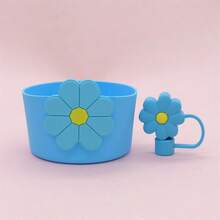 2pcs/Set Christmas Cup Accessories, Silicone Dustproof Straw & Straw Lid