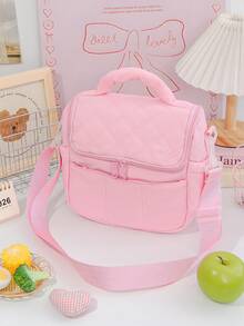 1 túi đựng cơm trưa cách nhiệt màu trơn có tay cầm, túi tote nhiều ngăn chần bông dành cho nhân viên văn phòng, du khách, dã ngoại - Túi đựng cơm trưa cách nhiệt tái sử dụng đựng thức ăn, trái cây, đồ ăn nhẹ, túi giữ lạnh chống thấm nước dung tích lớn dành cho nữ và nam, thích hợp cho dã ngoại, đi học, làm quà tặng cho nữ nhân dịp tựu trường. - Nhiều màu - Xem 14