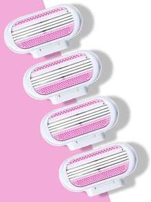 1 Handle + 8pcs Blades Set, 8pcs/12pcs Blades, Women's Bikini Manual Hair Removal Tool, 3-Layer Stainless Steel Razor Blades, Replaceable Blades - Multicolor - View 6