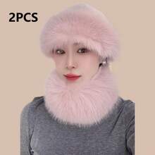 户外休闲欧美风百搭套装 - 蒙古帽、渔夫帽和配套围巾 情人节礼物 - 彩色 - 查看 7