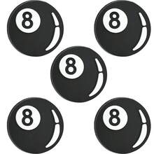 5 ST/SET, Plast, Nr 8 Biljardstil Mjuka Plastfokuspärlor För DIY Smycken, Armband, Halsband, Nyckelringar & Hantverk - Kreativa Festgåvor, Ingen Penna - Svart - Visa 7