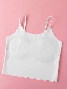Preteen Girls' Casual Sports Bra Camisole, Seamless Wireless Bra For Elementary & Middle School Students - White - View 3