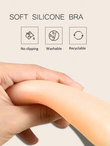 1 Piece New Black Of Silicone Invisible Bra, Women's Super Adhesive Silicone Invisible Bra, Wedding Bra, Reusable Women's Underwear, Dress, Vest. - Multicolor - View 4