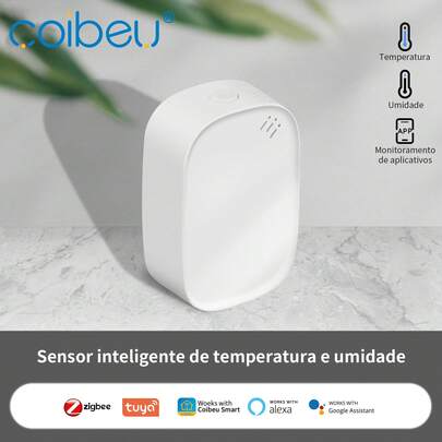Novo Sensor Inteligente de Temperatura e Umidade Wi-Fi ( Compatível com Tuya) Mini Monitor Sem Fio de Temperatura e Umidade com Alerta de Aplicativo, Exportação Gratuita de Armazenamento de Dados, Termômetro e Higrômetro Internos Inteligentes Compatíveis com o Assistente Alexa