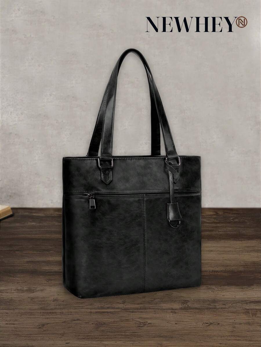 NEWHEY 男士大容量手提商务包，配有肩背支架，兼容13英寸电脑，防水面料，带拉链，适合通勤、商务旅行等场合。