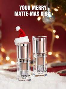 HANDAIYAN Matte Velvet Finish Crystal Square Tube Lipstick, Nude Bean Sand Shade Lip Gloss, Long Lasting Non-Transfer Lip Liner, Cosmetics, Face Paint For Women, Ideal For Y2K Fancy Fashion Looks, Matte Long Lasting Lip Gloss For Daily & Party Makeup - 604# - 查看 4