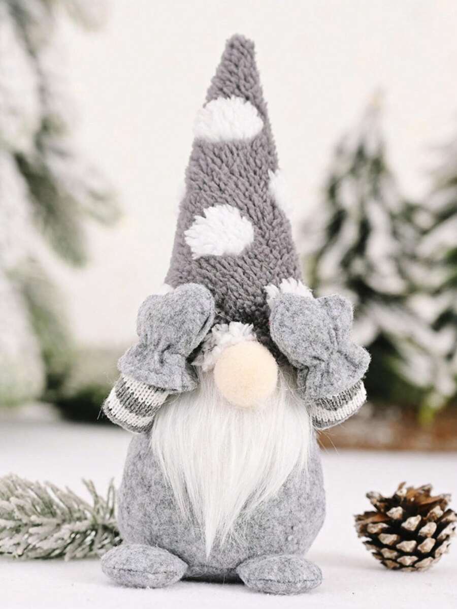1pc Decorative Dwarf Ornament With Snow Cap Best Gifts Birthday Home Decor Christmas Decorations Room Decor Christmas Winter - 彩色 - 查看 1