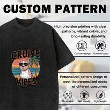 Shadow Wizard Money Gang T Shirt Hip Hop Washed Short Sleeve Harajuku T-Shirt Vintage Men Women Tops Streetwear Summer Tees - 黑色 - 查看 3