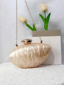 Túi xách Acrylic họa tiết đá cẩm thạch tối giản thời trang, Túi đeo chéo cầm tay độc đáo cá tính thanh lịch - Màu be - Xem 6