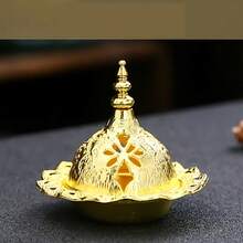 Ngẫu nhiên 3 chiếc Đế đựng hương nhỏ kiểu Ả Rập Trung Đông Golden Hollow/Đế đựng hương thơm bằng kim loại/Đế đựng hương gỗ đàn hương - Nhiều màu - Xem 11