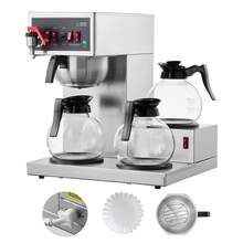 12 Cups Commercial Drip Coffee Maker, Coffee Maker Machine With 3 Glass Carafes And 3 Warmer Plates, Stainless Steel Pour Over Coffee Brewer For Restaurant, Office, Cafe - 15.94 X 15.94 X 18.11 In - View 8