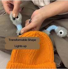 Gorro de monstruo de saturación, gorro de punto de monstruo pequeño brillante y lindo para padres e hijos en invierno, gorro de saturación - Morado - Ver 6