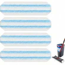 Mop Pads Replacements Compatible With O Cedar H2prO Flat Mop System Microfiber Mop Heads O - Cedar/ H2prO Flat Floor Mop, Washable Reusable Pad Refills Deep Cleaning, 4 Pack - 4 - View 2