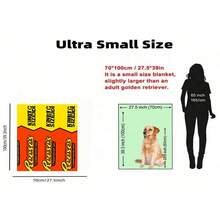 GEL HUT MUN 1pc Reese Swiss Milk Chocolate Peanut Butter Cup Design Soft Flannel Blanket, Vibrant Yellow & Black, Comfortable Gift For Friends, Family, Office, Camping, Travel - Great For Sofa, Bed Or On-The-Go, Camping Accessory, Novelty Design, Plush Texture, Pink Christmas, Christmas Decor Blanket, Personalized Blanket Gift For Boyfriend, Christmas Gift