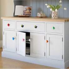 30mm Smooth Round Glass Cabinet Door Knobs/Pulls, Colorful Drawer Handles Suitable For Home, Cabinet, Drawers And Dresser, With Screws - Multicolor - View 9