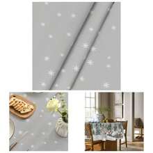 - Mantel de Navidad rectangular, 60x 84 pulgadas, ciervos, mueco de nieve, rboles, gris, lavable, para, picnic, cena, decoracin - 177.8 cm (Redondo) + Gris - Ver 1