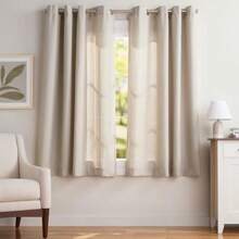 Exclusive Home Curtains - Cortinas con Ventana de Loha, Loha GT, Negro (Black Pearl), 132.1 x 213.36 cm, 1, 2(Lino clásico 137.2An x 160Al cm (1 Paneles)) - Multicolor - Ver 3