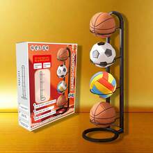 Multi-Functional Basketball Stand, Black Basketball Floor Storage Rack, Suitable For Sports Hall Ball Storage - Black - View 6
