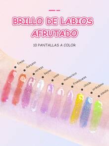 10 Pieza Brillo Labial A Base De Plantas De Favores De Fiesta Para NiñAs, Primer Set De Maquillaje Para NiñA, Brillo De Labios Con Sabor A Frutas, Brillante E Hidratante, Para Uso Diario, Lindo Regalo,Perfecto Para Fiestas, Fiestas De Pijamas Y Regalos De CumpleañOs, Edades 3+ - Multicolor - Ver 3