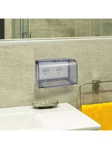 1pc Dual Position Switch Socket Protective Cover, Waterproof Switch Cover, Suitable For Kitchen, Bathroom, Living Room, With Built-In Adhesive, Suitable For Various Walls