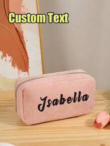 Personalized Cosmetic Bag, Custom Corduroy Makeup Bag, Name Makeup Bag, Monogrammed Toiletry/Makeup Bag, Bridesmaid Gifts, Bachelorette Party Gifts, School Supplies, Back To School, School Gifts, For Office, For School, For Classroom, For Coworkers, For Dorm Rooms, Middle School StudentsChristmas Beauty Accessories