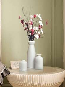 White Minimalist Vase - Elegant Home Decor And Wedding Tableware - Modern Vase Set - Romantic Gift Idea, Wabi-Sabi Style Vase - Nordic Minimalist Home Decoration, Perfect For Minimalism Enthusiasts And Interior Designers, Suitable For Living Room/Showroom, For Fresh Or Dried Flowers, Creative Housewarming Gift Or Home Aesthetic Gift, Home Art Decor, Decorative Vase ...