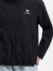 CAMEL CROWN Men's Soft Shell Fleece Jacket, New Autumn/Winter Model, Warm, Windproof, Waterproof, Outdoor Hiking & Camping Jacket - Phantom Black - View 2