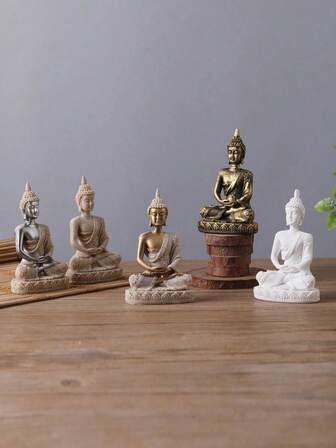 Estatua/escultura/artesanía de resina budista de arenisca del sudeste asiático tailandés, adecuada para la decoración del hogar, la sala de estar, el estudio, el dormitorio, la colocación sobre la mesa, el mejor regalo para cumpleaños o graduación