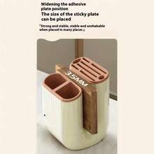 Knife And Chopstick Holder Organizer, 2-In-1 Utensil Stand With Drain Tray, Countertop Kitchen Knife Block And Chopsticks Storage Box, Space Saving Desktop Cutlery Dock (2025 New Design)