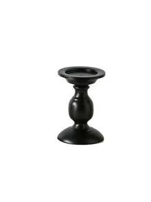 1 pieza Candelabro de hierro negro vintage americano, soporte decorativo de mesa para velas, decoración de ambiente, candelabro con columna romana