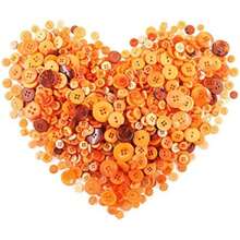 Swpeet 1000 botones de costura para manualidades navideñas, 2 y 4 agujeros, color rojo, redondos, de resina, adecuados para decoraciones de costura, proyectos de arte y manualidades, decoración de bricolaje, color rojo(Naranja) - Multicolor - Ver 7