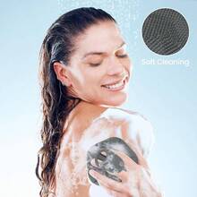 Silicone Body Scrubber Shower, Exfoliating Body Brush, Rubber Massage Loofah Men And Women, Effective Skin Cleaner And Exfoliator, Bath Scrub Deep Cleaning - 灰色 - 查看 2